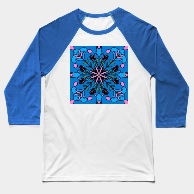 Blooming Mandala Baseball T-Shirt by SartorisArt1